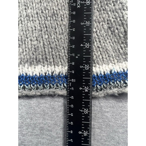 Free People Sweater Small Gray Blue Sequin V-Neck Sweater Short Sleeve Boho - Picture 6 of 7